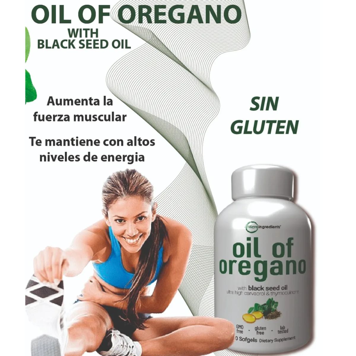 NATURAL MEDICINE - Capsulas de Aceite de Oregano MicroIngredients x 100