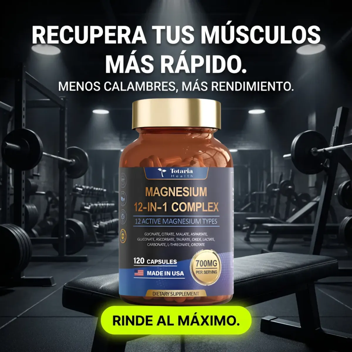 NATURAL MEDICINE - Magnesium 12 en 1 Complex - Energía, Fatiga y Rendimiento Diario x2