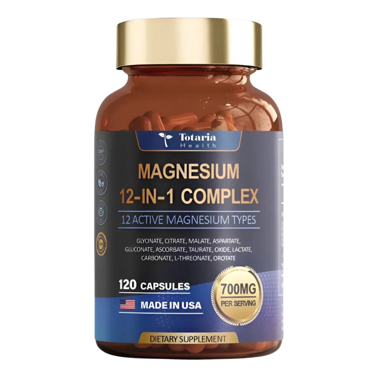 NATURAL MEDICINE - Magnesium 12 en 1 Complex - Músculos, Cerebro y Corazón x 120 capsulas