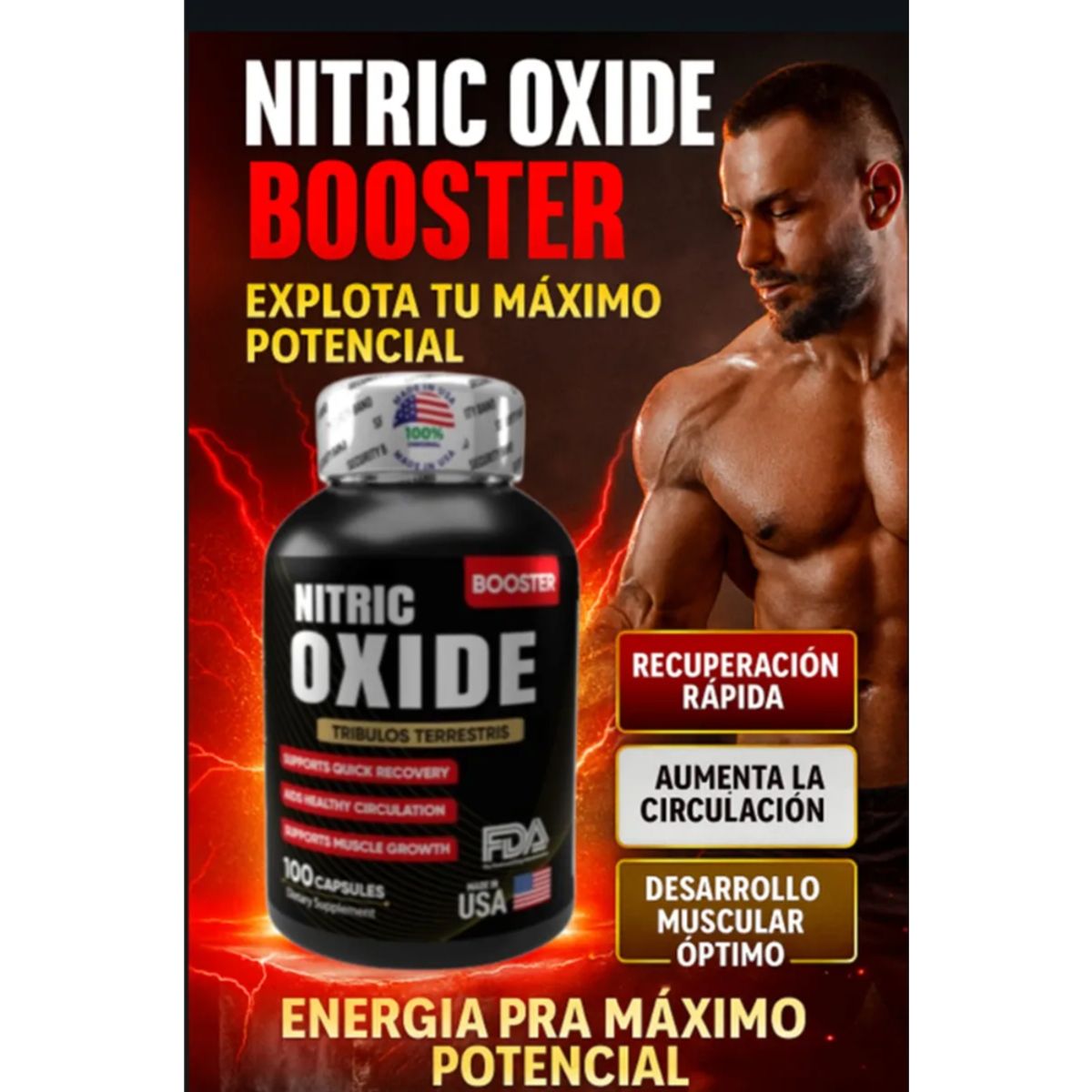 NATURAL MEDICINE - Óxido Nítrico - Vitalidad, Sistema Inmune y Función Sexual x 100 capsulas