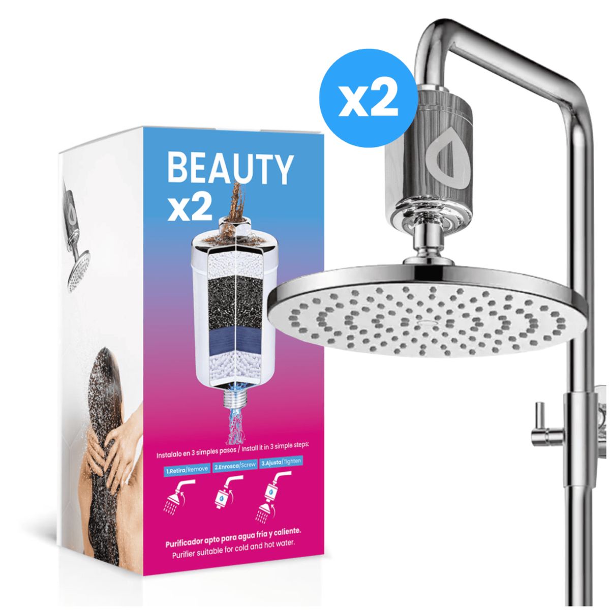 PURA - Filtro Purificador de ducha x2 BEAUTY DUCHA
