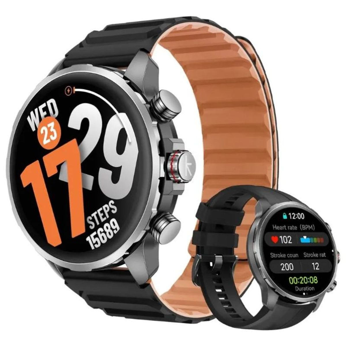 GENERICO - Smartwatch Kieslect KR3 AMOLED 1.5” con GPS y Llamadas Bluetooth, Resistente 5ATM  Negro