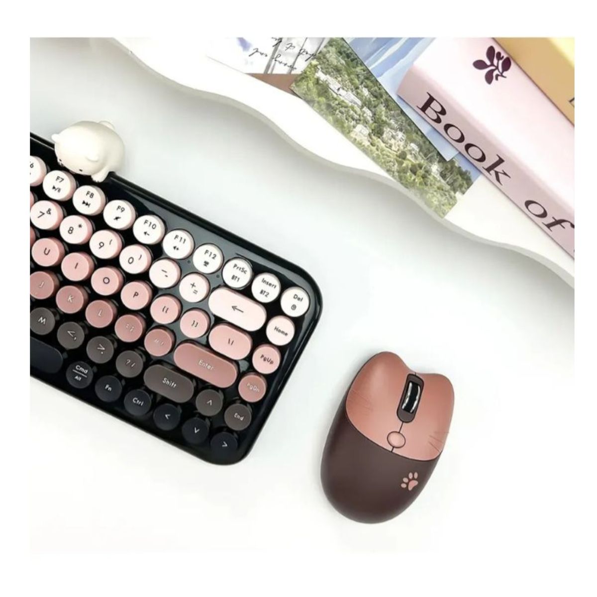 GENERICO - Mouse Inalambrico Con Forma De Gatito Mofii M3 Cafe