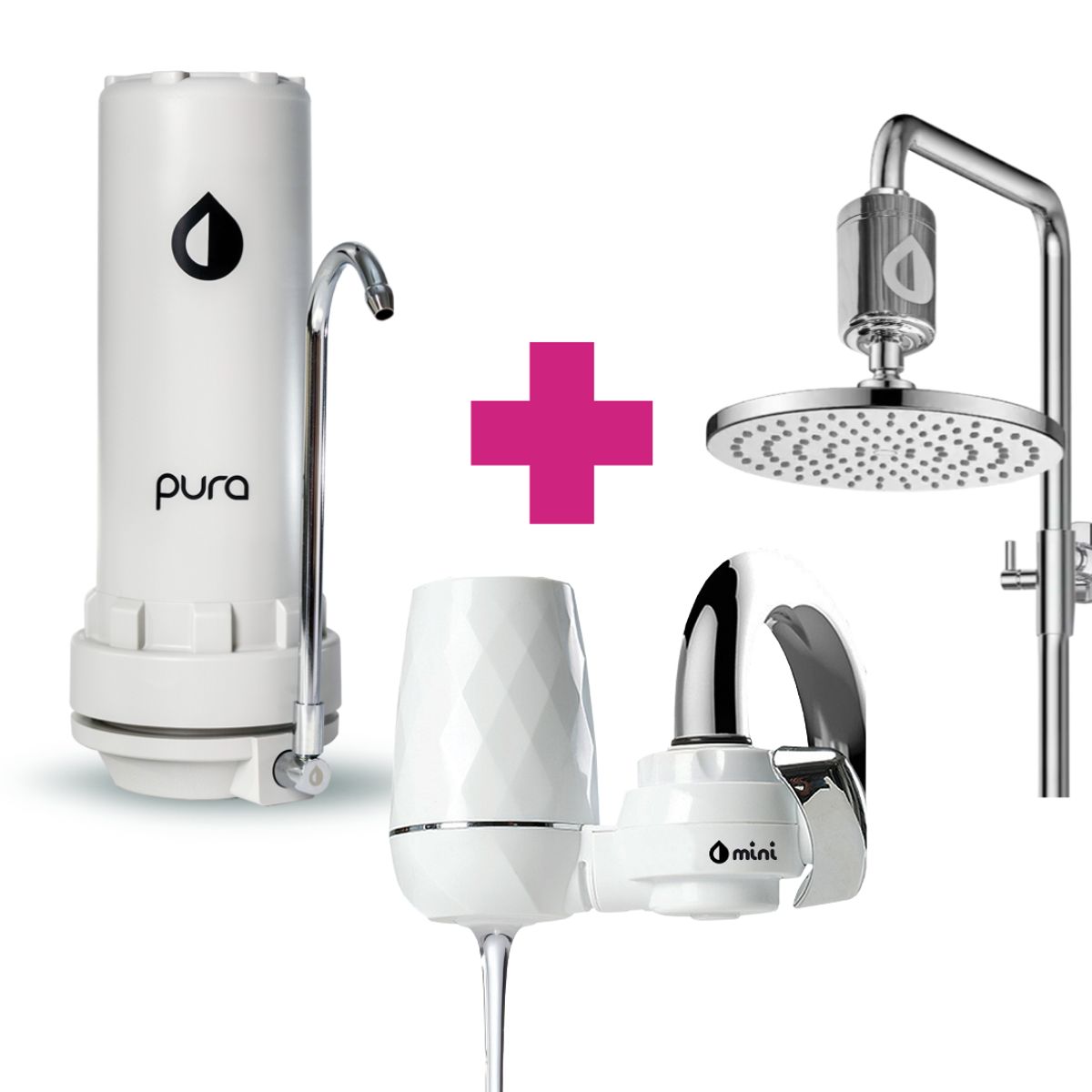 PURA - Combo Pura Triple Cuidado Purificador Mini + Beauty Ducha + Purificador Pacífico Plus
