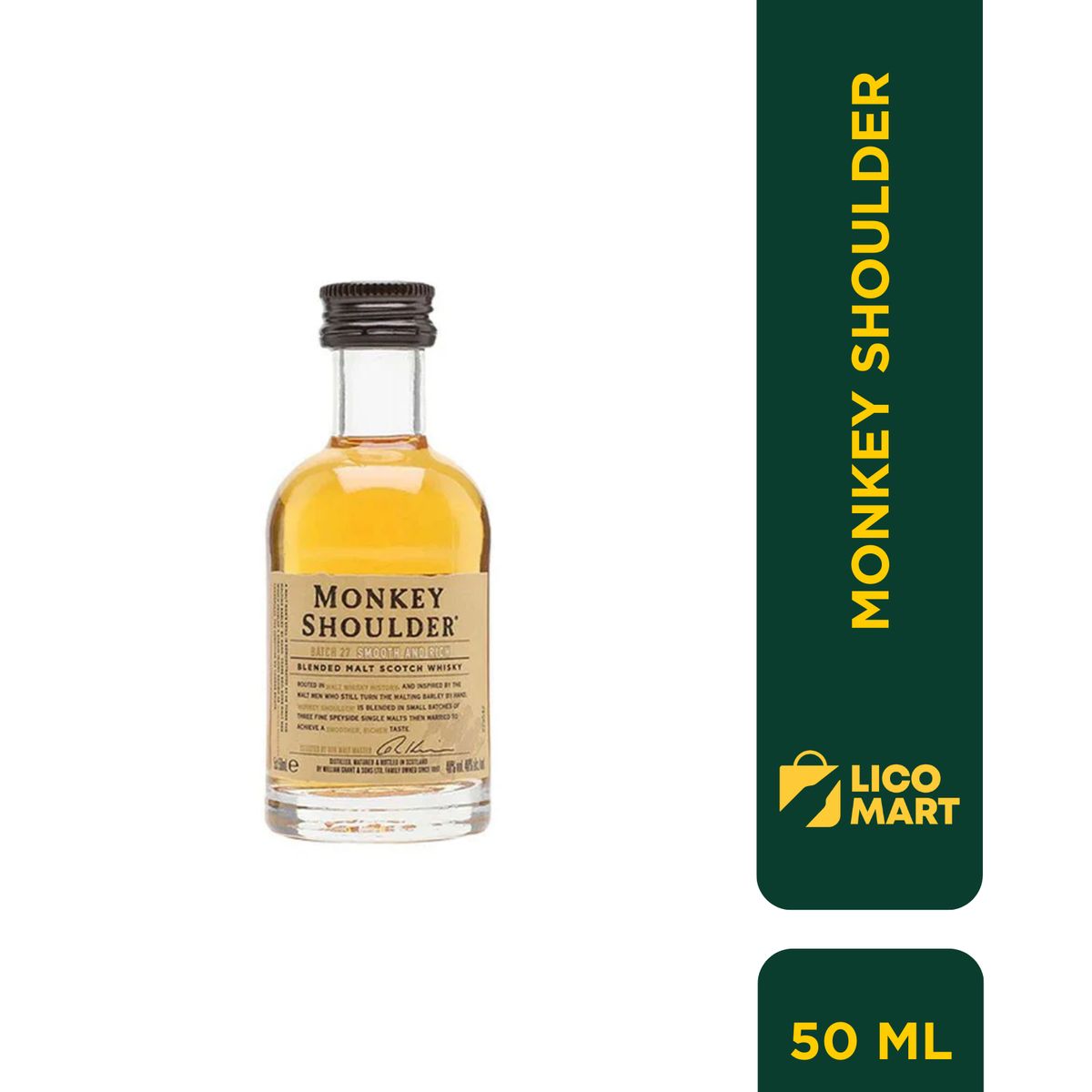 GENERICO - MINIATURA WHISKY MONKEY SHOULDER 50 ML