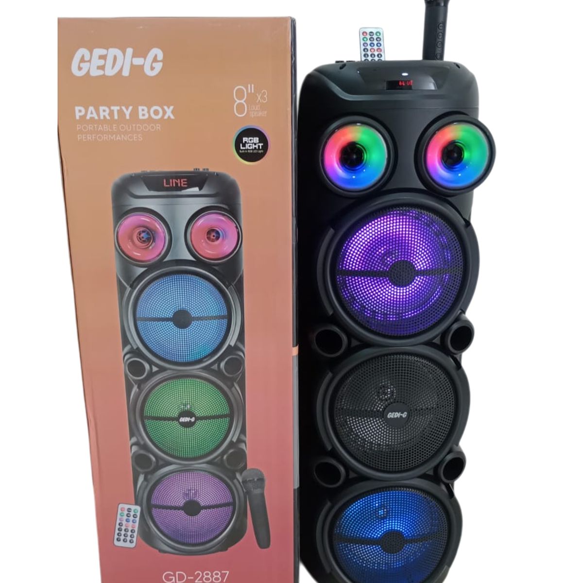 GENERICO - Parlante cabina Bluetooth Portátil 8 pulgadas 3 Bocinas GD-2887