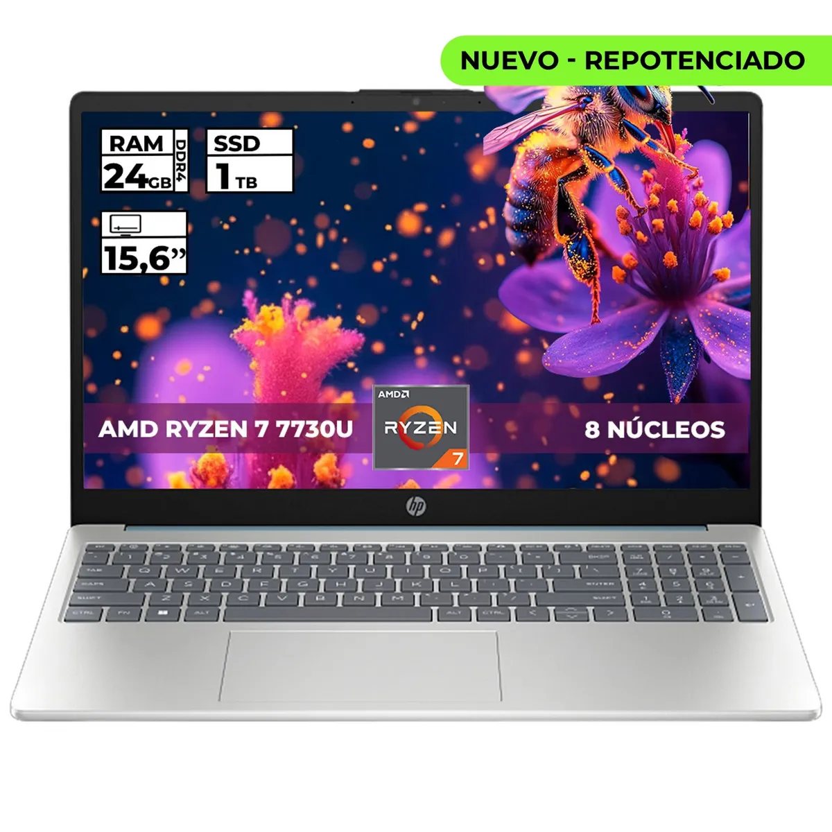 HP - PORTATIL HP FC0279LA AMD RYZEN 7-7730U 24GB RAM 1TB SSD 15 FHD