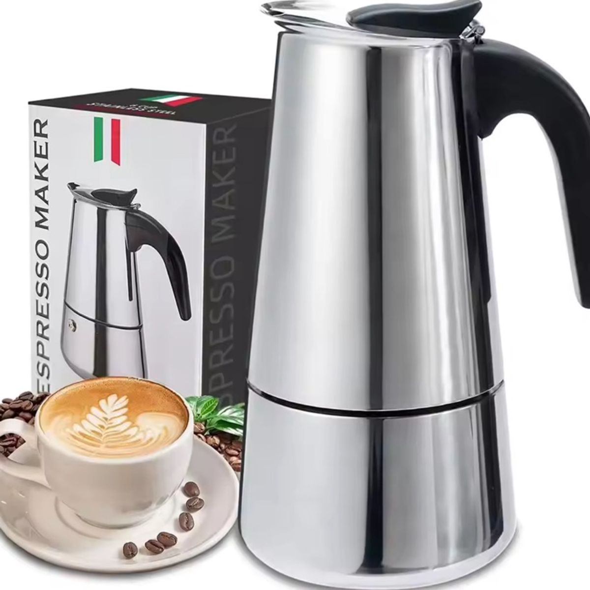 GENERICO - Cafetera Italia 9 Tazas Cafe Espresso Bebidas Calientes