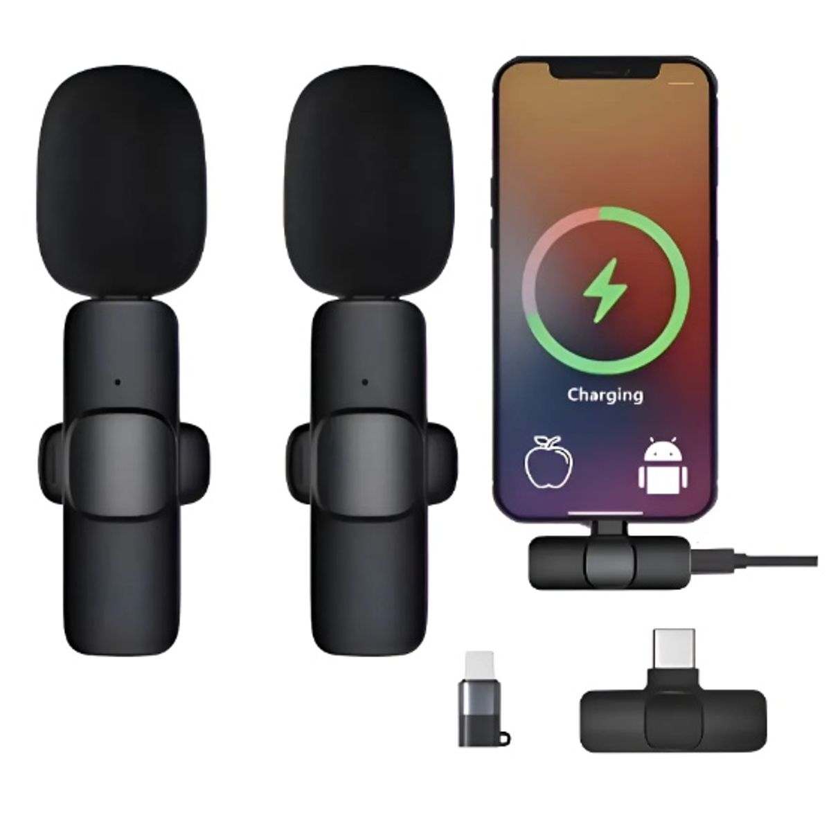 GENERICO - Micrófonos Inalámbricos Solapa 2 En 1 Para iPhone/tipo C