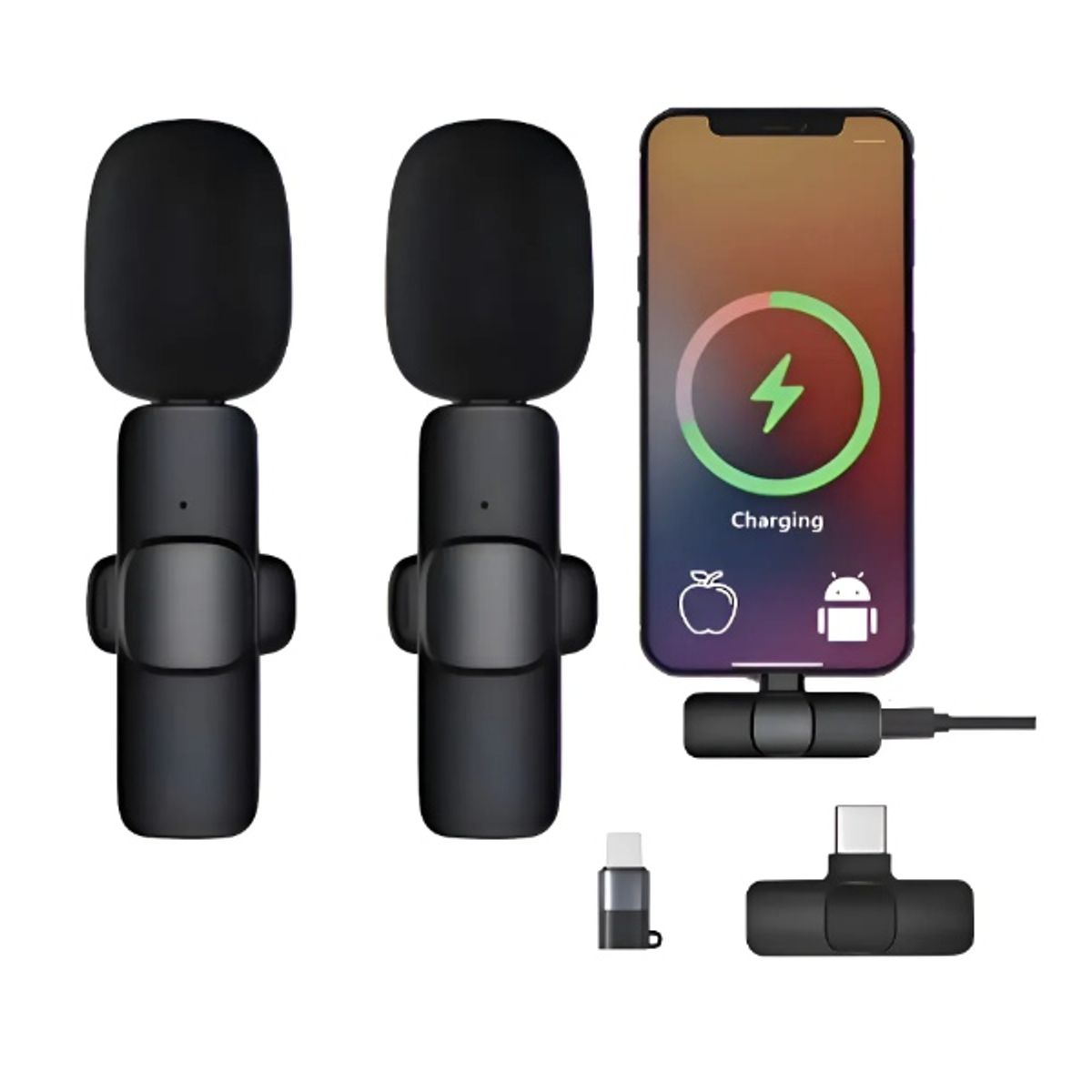 GENERICO - Micrófonos Inalámbricos Solapa 2 En 1 Para iPhone/tipo C