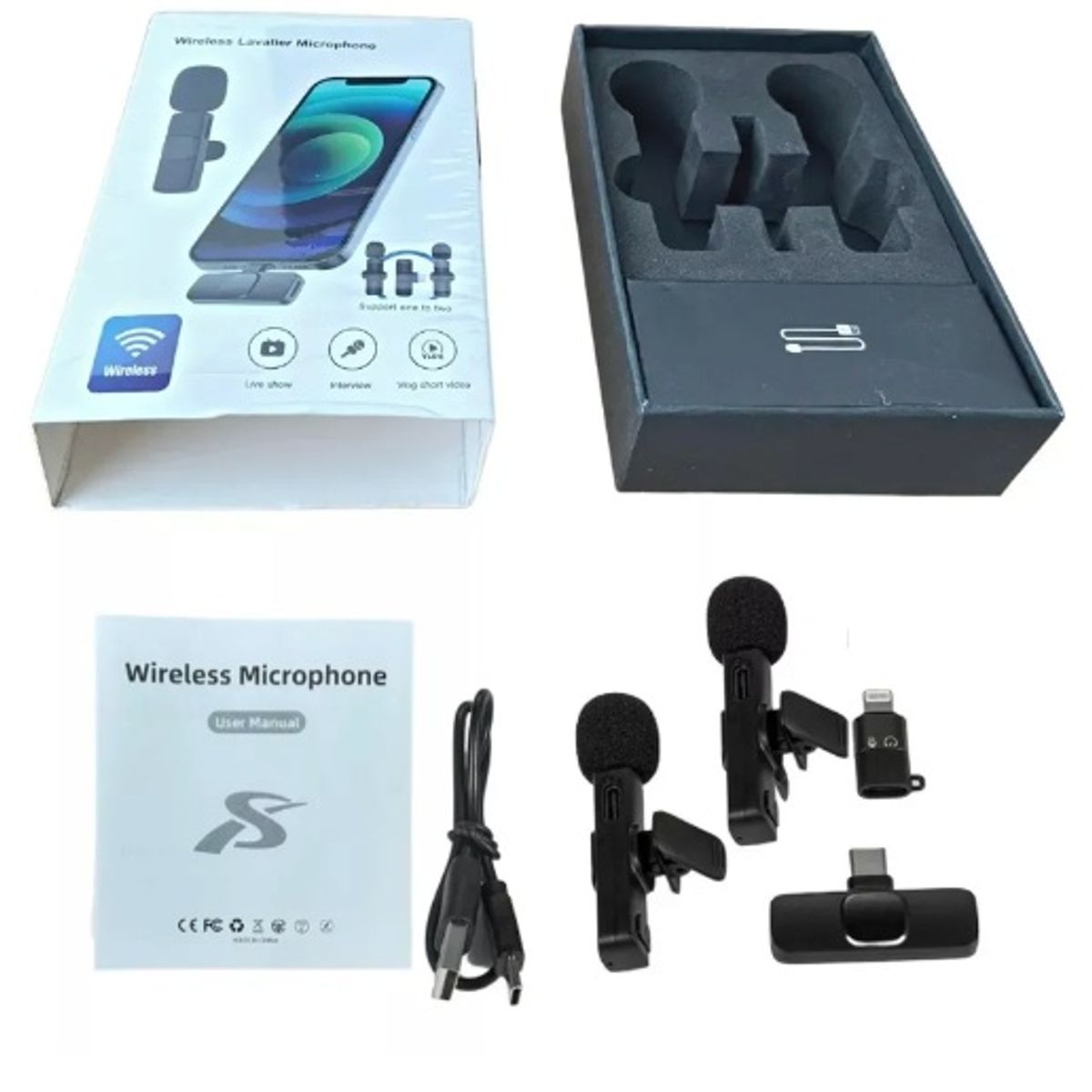 GENERICO - Micrófonos Inalámbricos Solapa 2 En 1 Para iPhone/tipo C