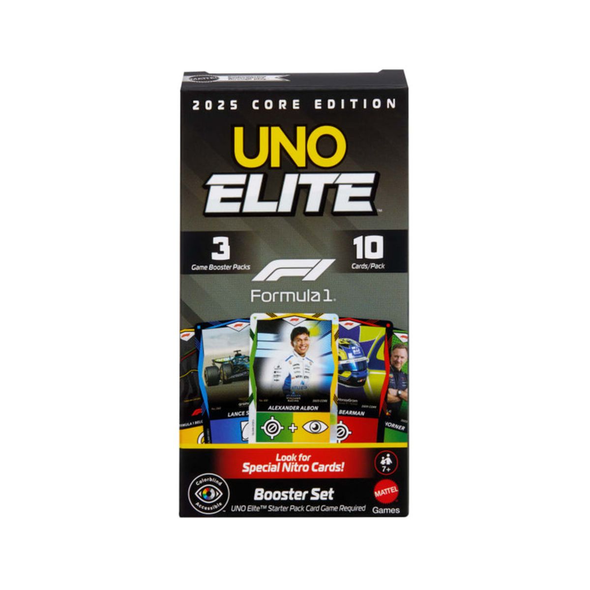 UNO - Juego de Cartas UNO Elite Formula 1 Booster Set
