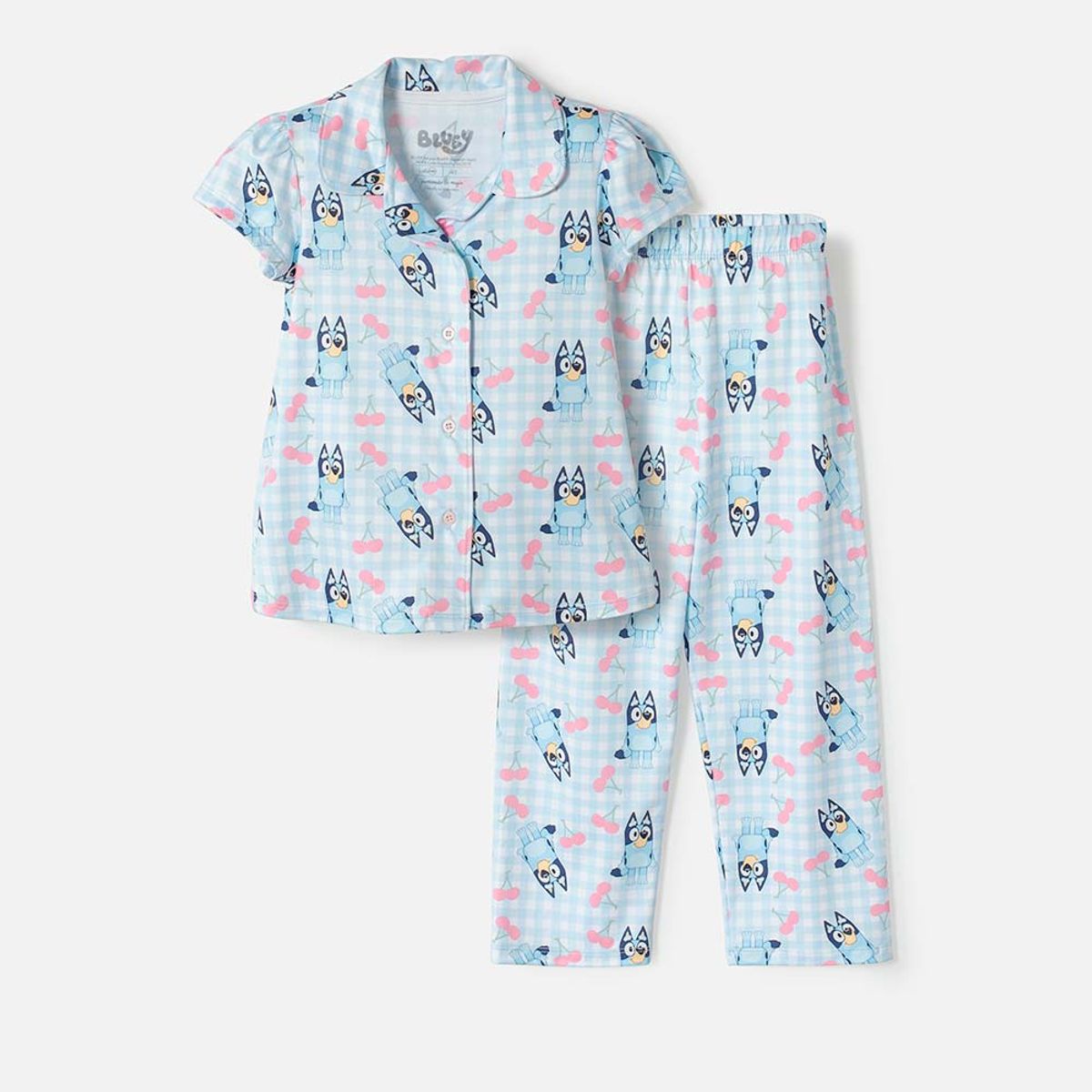 BLUEY - Pijama de Bluey multicolor de pantalón largo para niña 2T a 6T