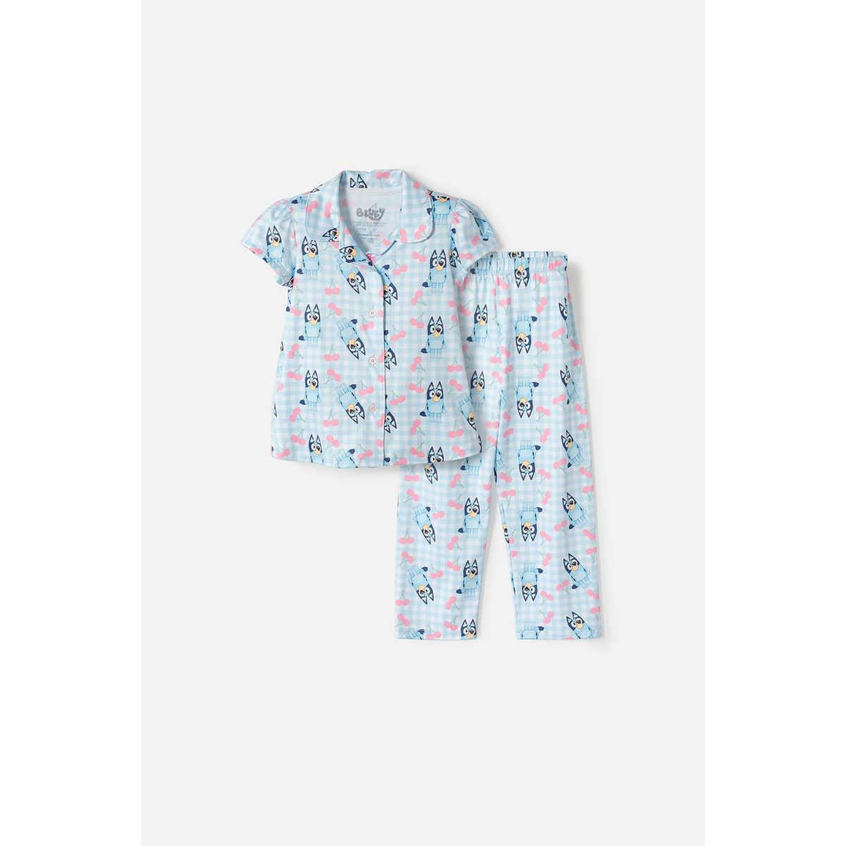 BLUEY - Pijama de Bluey multicolor de pantalón largo para niña 2T a 6T