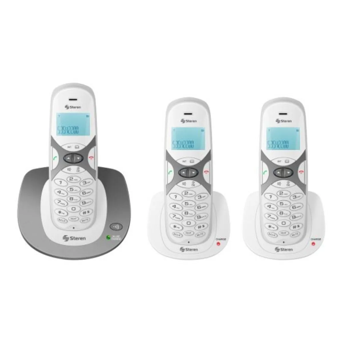 STEREN - Teléfono inalámbrico DECT 6.0 con 2 extensiones adicionales