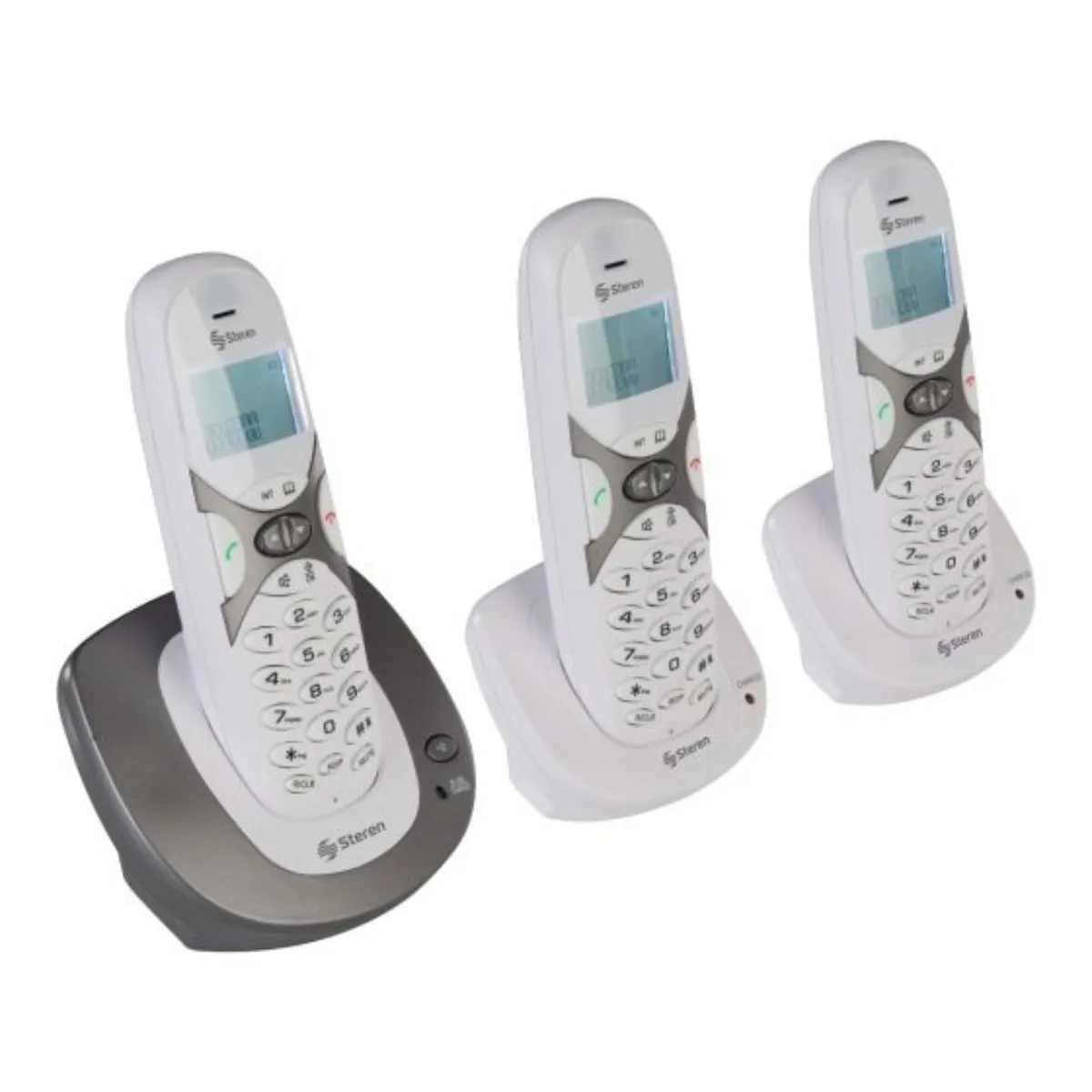 STEREN - Teléfono inalámbrico DECT 6.0 con 2 extensiones adicionales