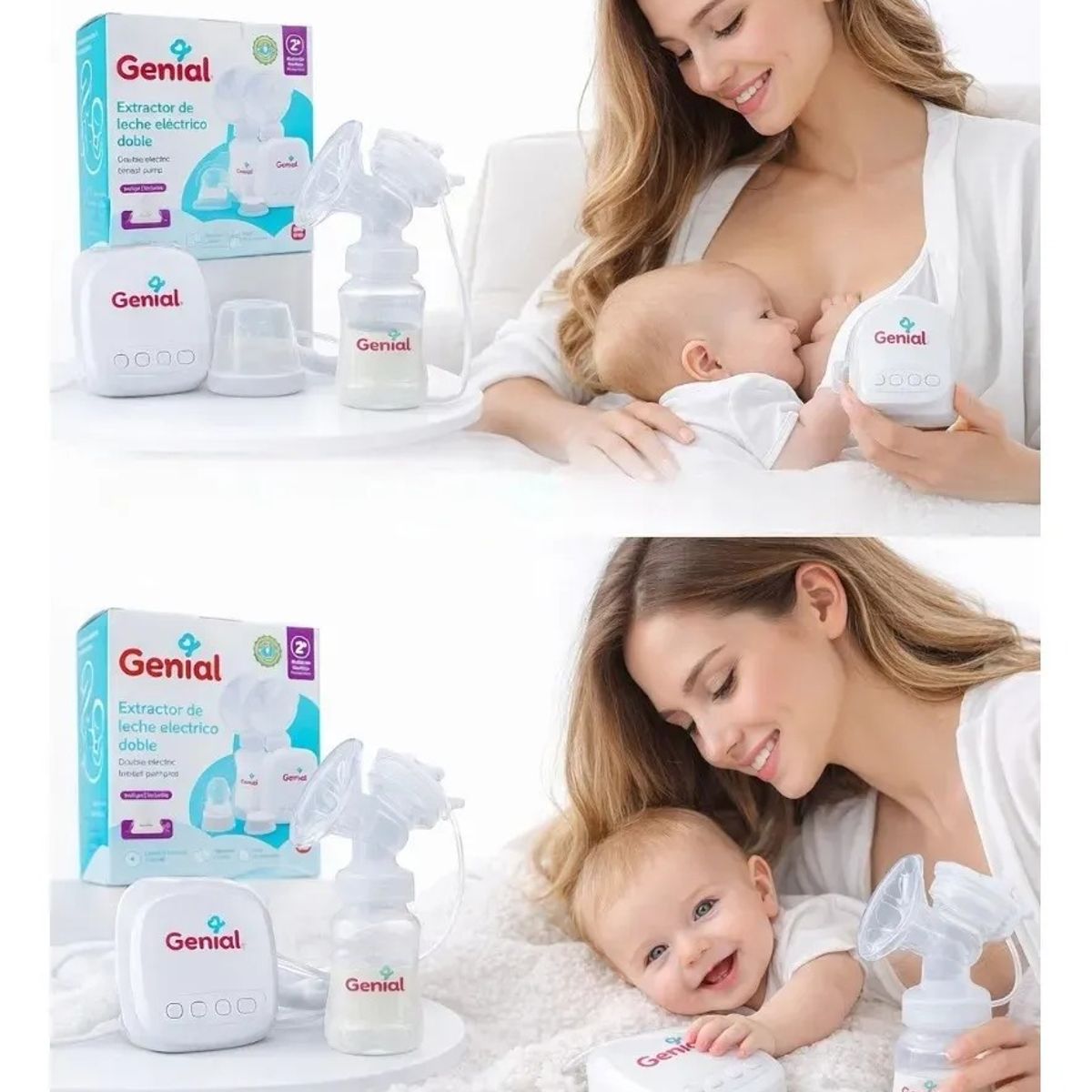BEBESITOS - Extractor De Leche Electrico Inalambrico Blanco Bebe Lactancia Genial Ref. Gn-S006A