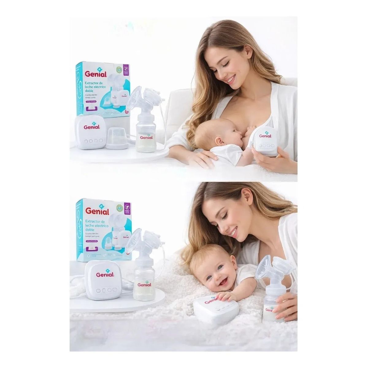 BEBESITOS - Extractor De Leche Electrico Inalambrico Blanco Bebe Lactancia Genial Ref. Gn-S006A