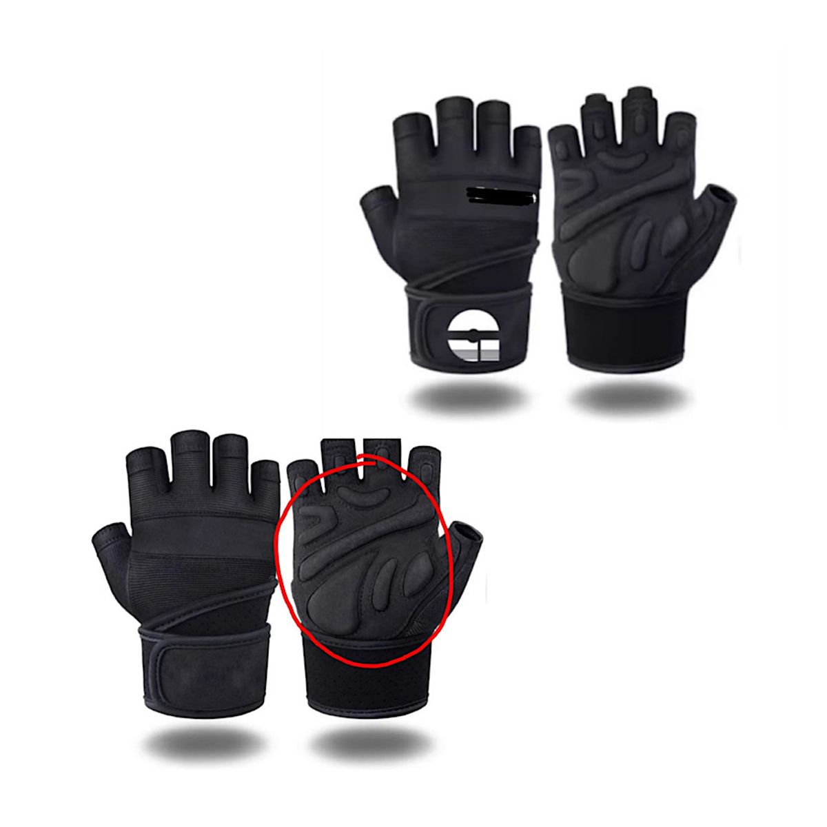 SPORT - Guantes Hombre Levantamiento de Pesas mas acolchado mayor proteccion Talla XL