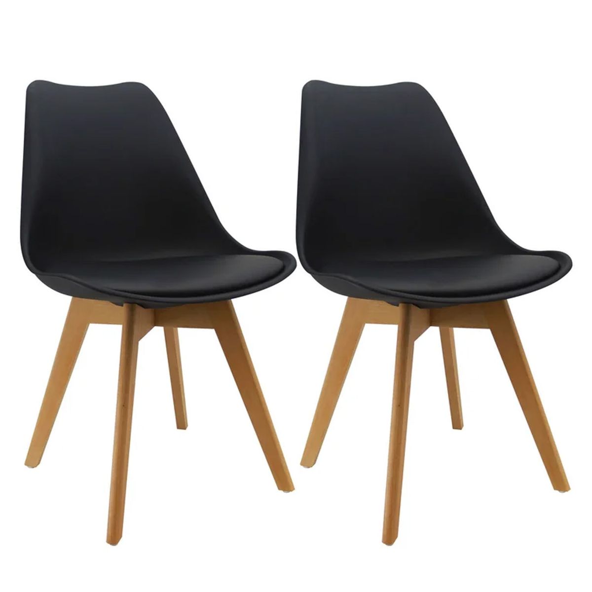 ONE PIXEL - Sillas Eames Auxiliar De Comedor Con Asiento Alcolchado Patas De Madera X2 UND