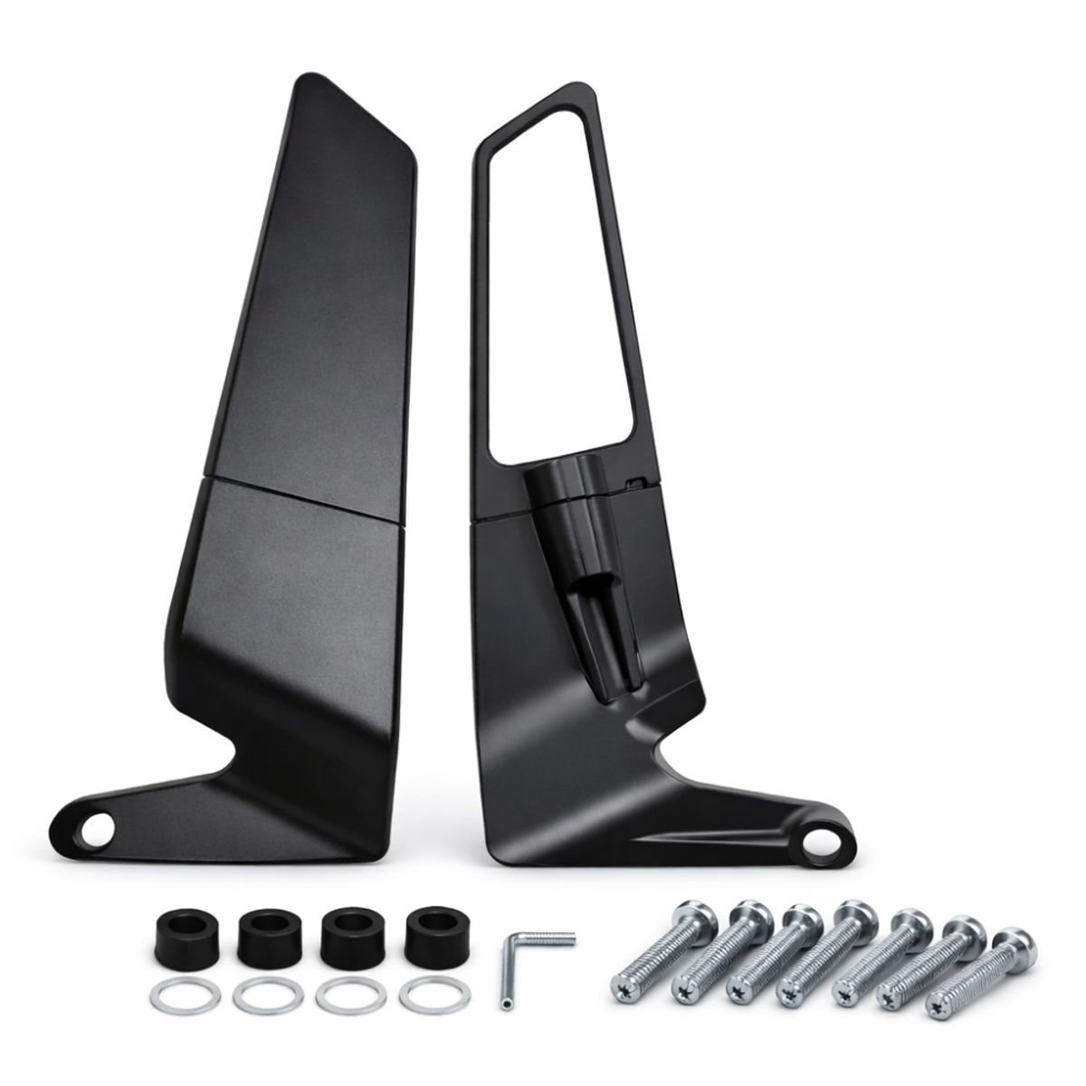 GENERICO - Espejos Retrovisores Deportivos Tipo Alerón Universal para Moto Naked Ajustables Alta Resistencia