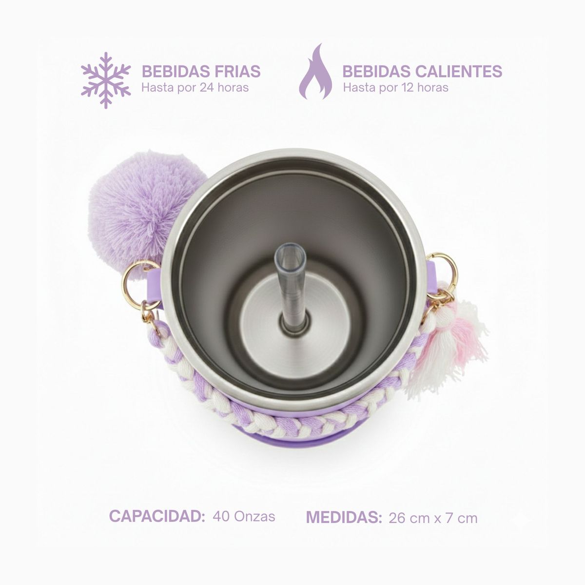 GENERICO - Termo Térmico 40 Oz con Asa y Tapa Hermética