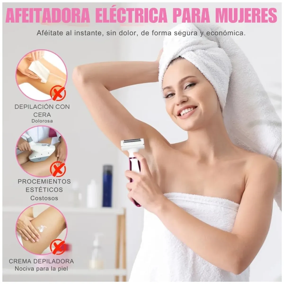 KEMEI - Depiladora Eléctrica Corporal 4 en 1 Kemei Mujer Recargable KM-6714