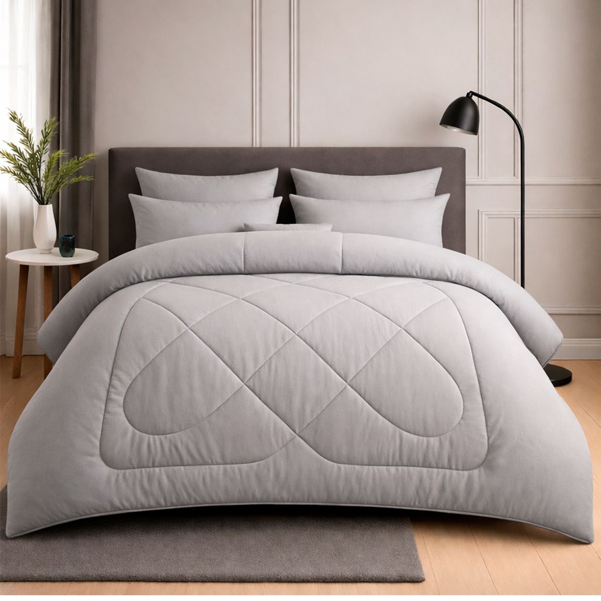 LILE - Plumón 300 hilos Polialgodón Gris