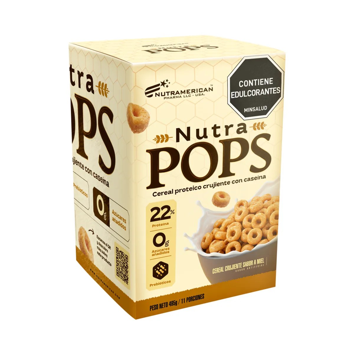 MEGAPLEX - Cereal Proteico NUTRA POPS Miel 1 lb Caja X 2 Und 495 g