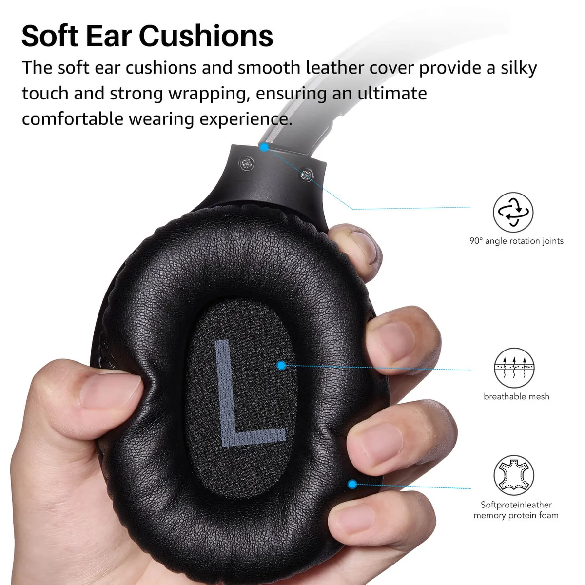 TOZO - TOZOH100 AURICULARES BLUETOOTH OVER-EAR CANCELACION RUIDO Y MICROFONO NEGROS