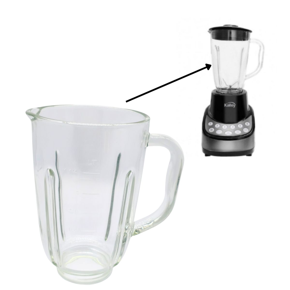 KALLEY - Vaso Vidrio Licuadora Kalley  K-MLV700TP 
