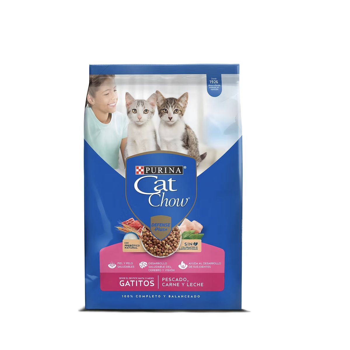 CAT - Purina Cat Chow Defense Gatitos Pescado Carne Y Leche 1,5kg