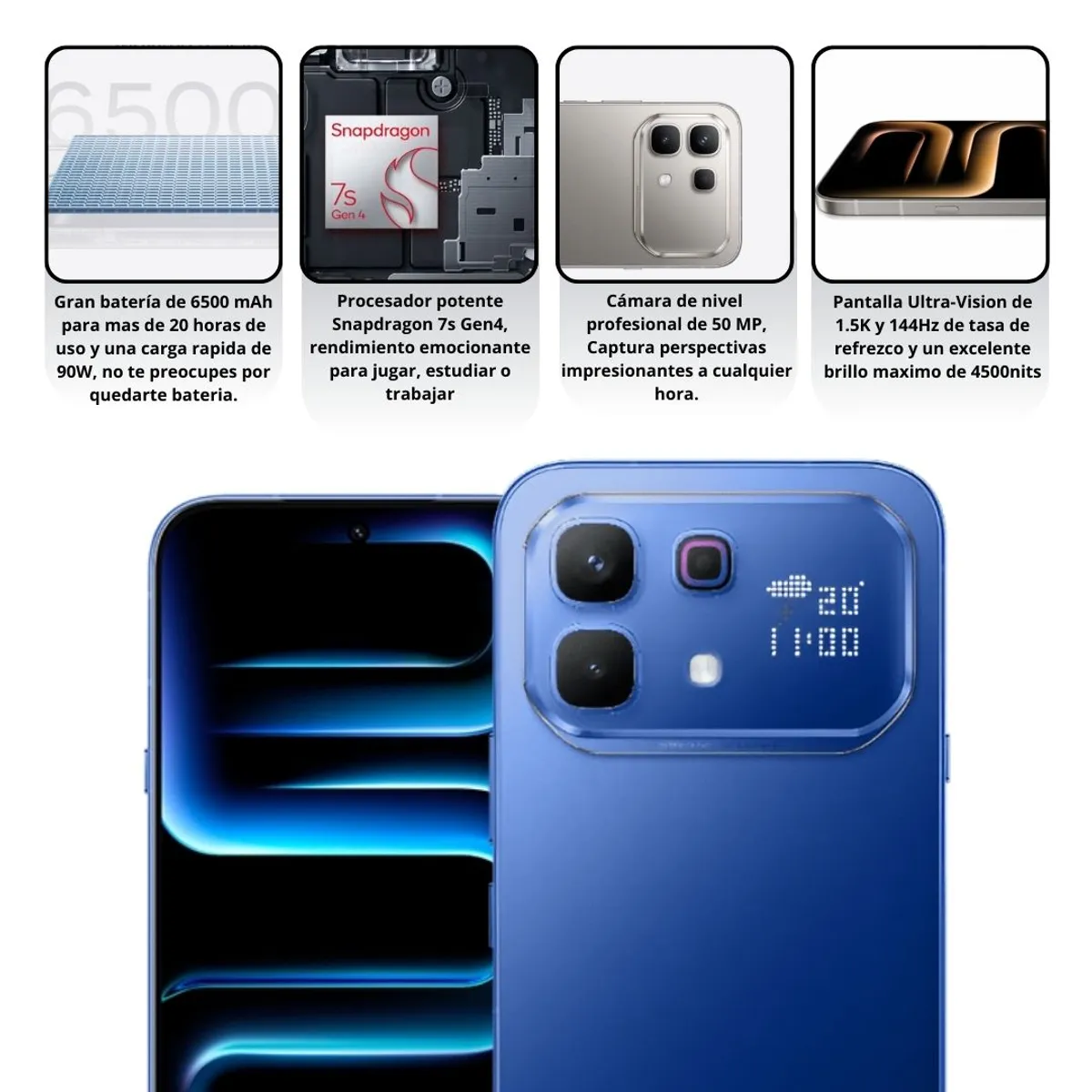 INFINIX - Celular INFINIX NOTE 60 Pro 5G 256GB/8+8GB RAM - Azul