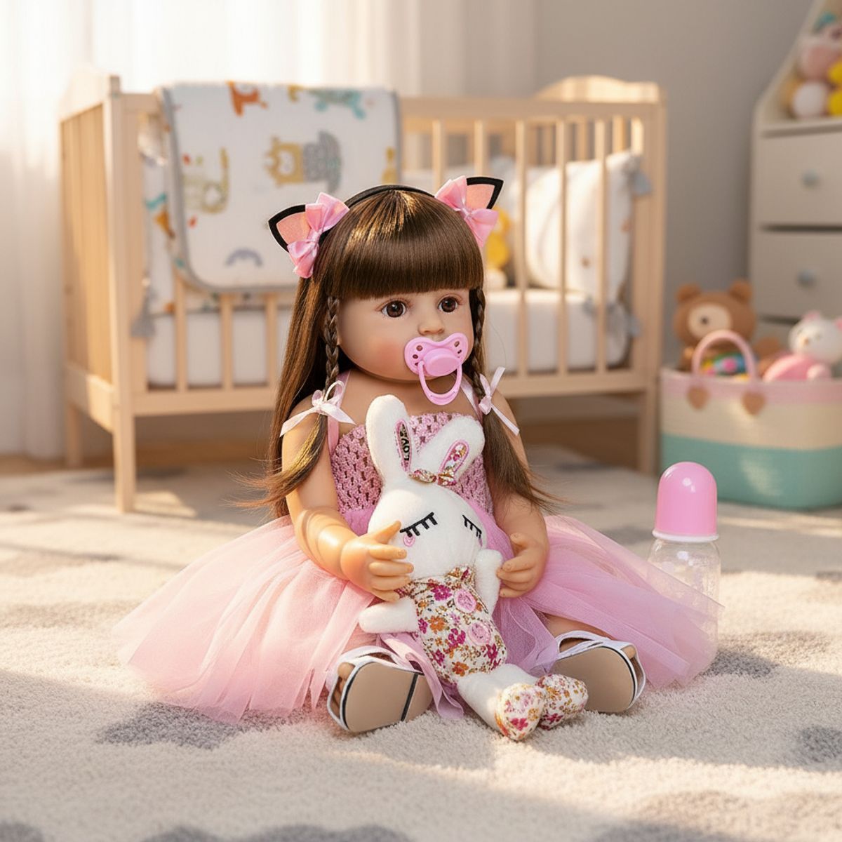 LA MUÑECA - MUÑECA BEBE REALISTA EN SILICONA  CON ACCESORIOS