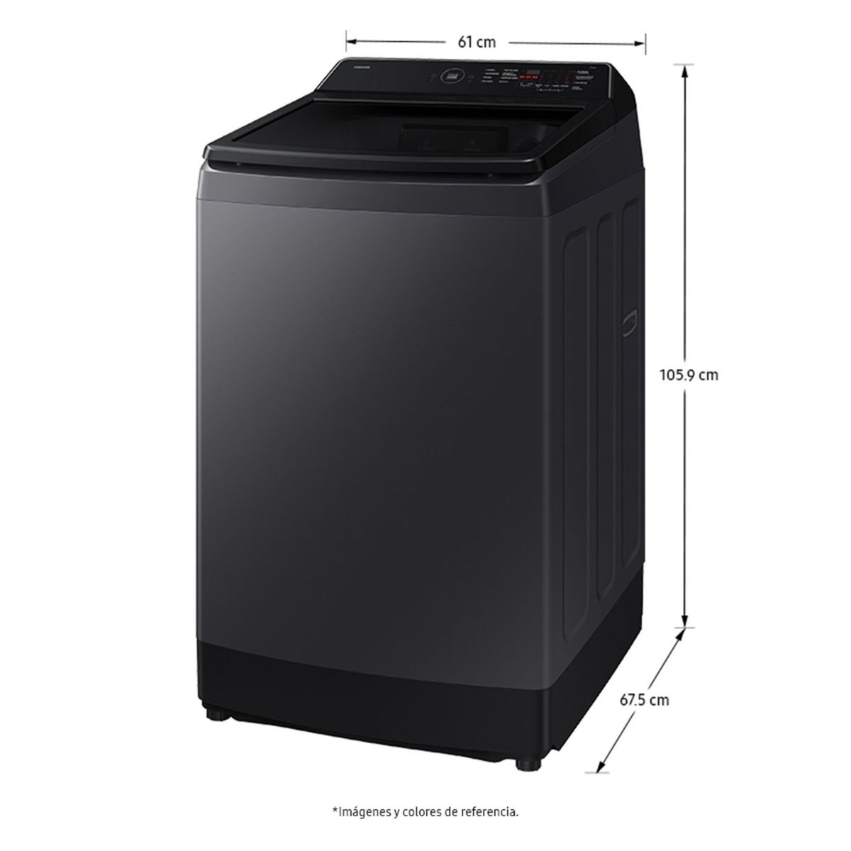 SAMSUNG - Lavadora Samsung Carga Superior 13 Kilos WA70F13E4CCO Gris Grafito