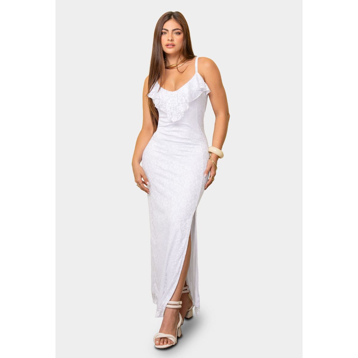 MARKETING PERSONAL - Vestido Largo Mujer Blanco Mp 113859