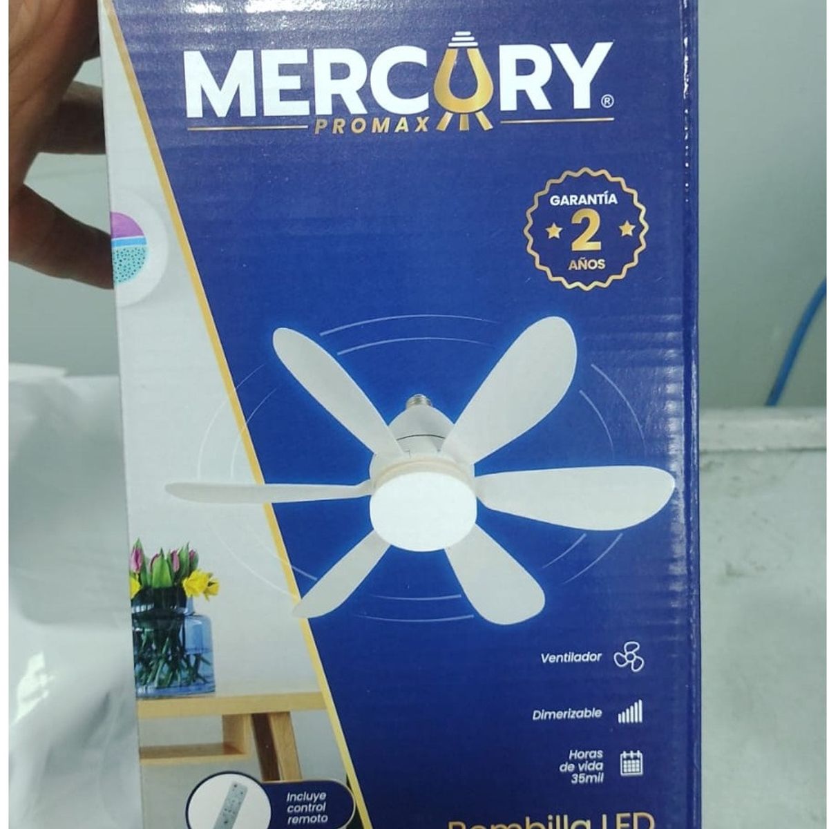 MERCURY - Lampara Bombillo Ventilador Mercury Control Remoto
