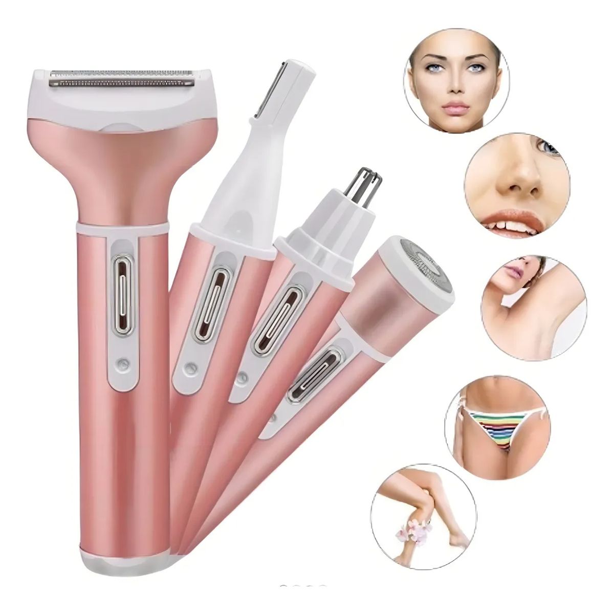 SKY - Depiladora Pro Gemei GM-3074 Recargable 4 Cabezales Mujeres Piernas