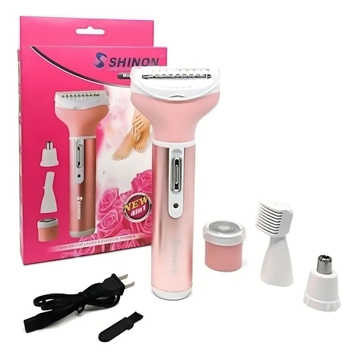 SKY - Depiladora Pro Gemei GM-3074 Recargable 4 Cabezales Mujeres Piernas