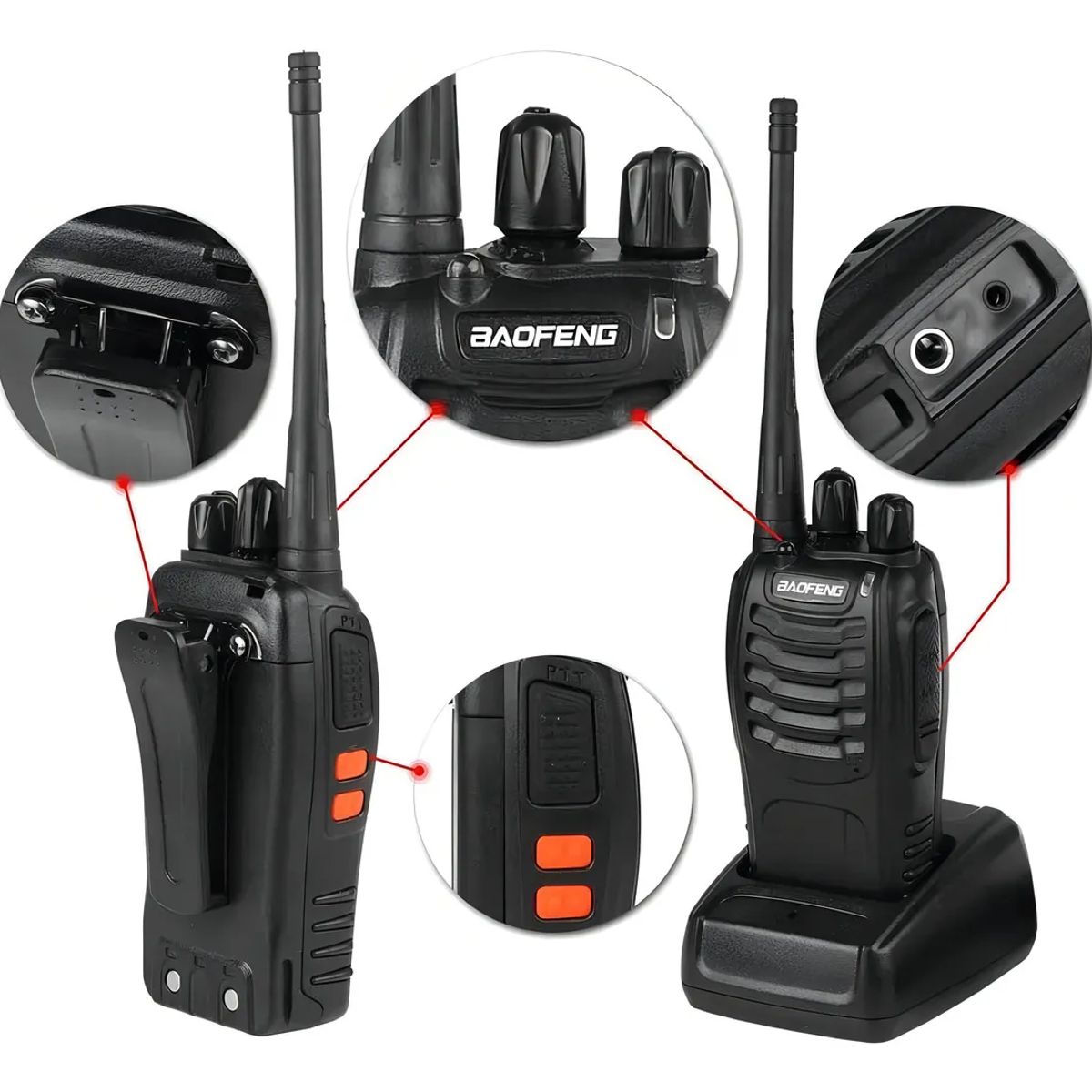 SKY - Radio Walkie Talkie Baofeng Bf-888s Uhf X2 Bateria 2800m Ah