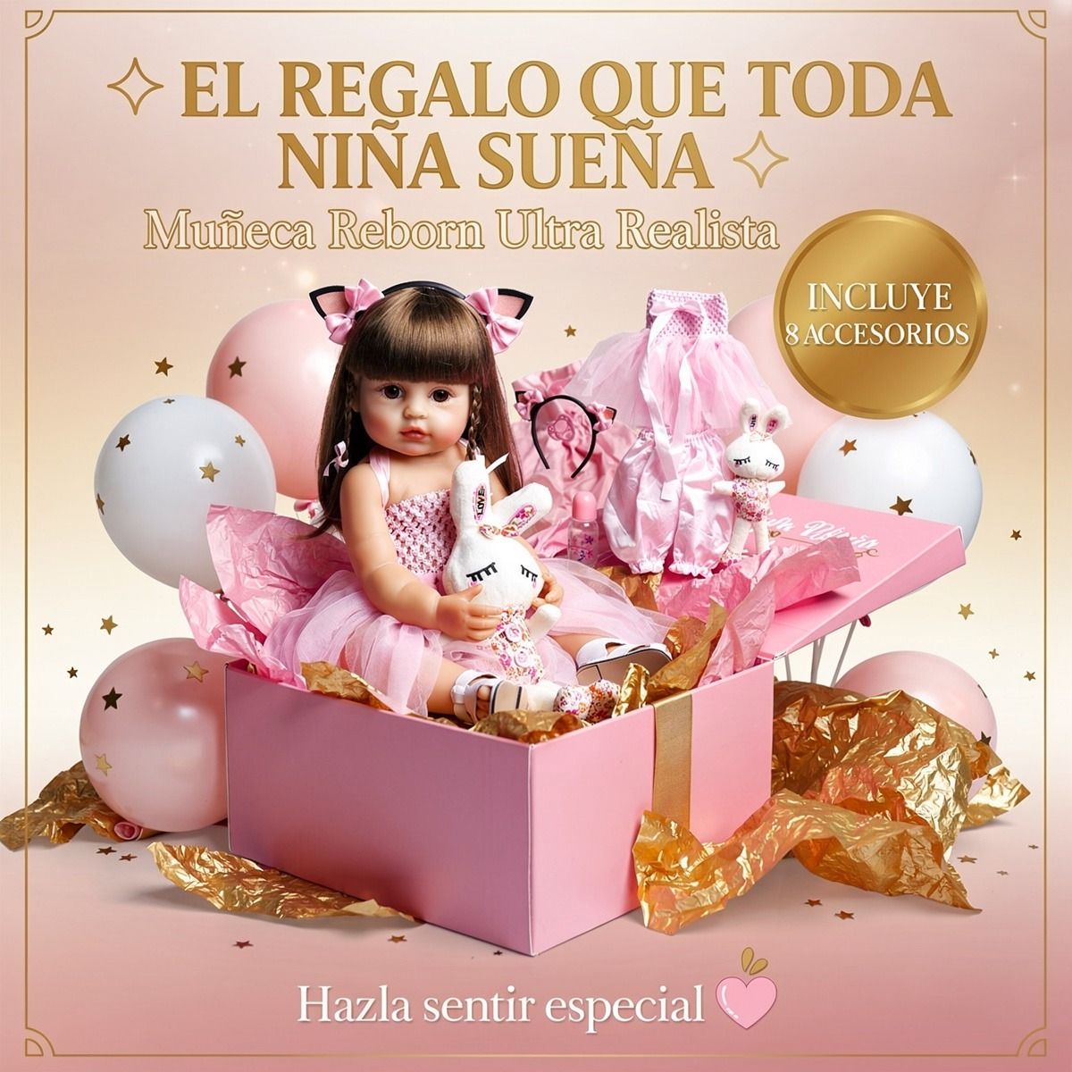 LA MUÑECA - MUÑECA REALISTA BEBE REBORN PARA NIÑAS CON ACCESORIOS