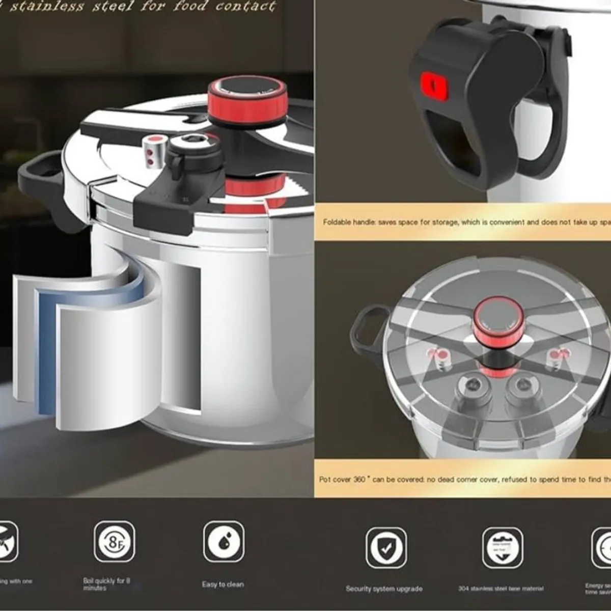 GENERICO - Olla Express A Presión Acero Quirúrgico5 litros