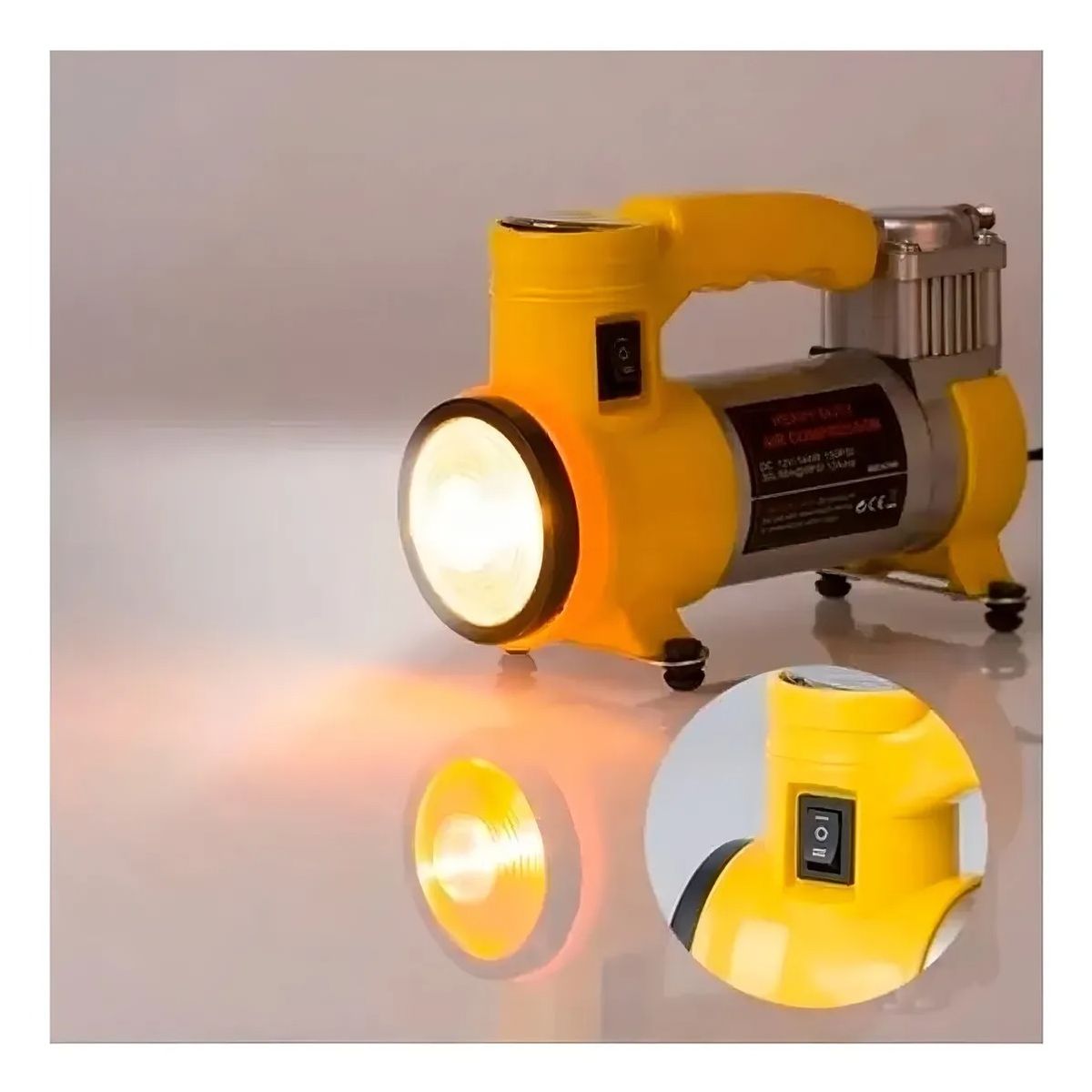 CYCLONE - Compresor Portátil Carro y Moto Cyclone 12V con luz LED