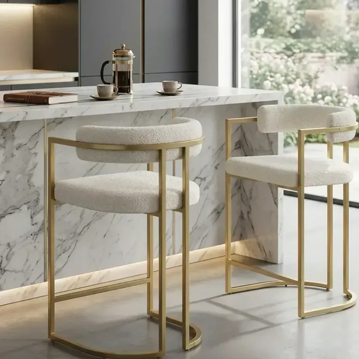GENERICO - Sillas Altas Gold Rigel Para Barra De Cocina Americana Y Bar