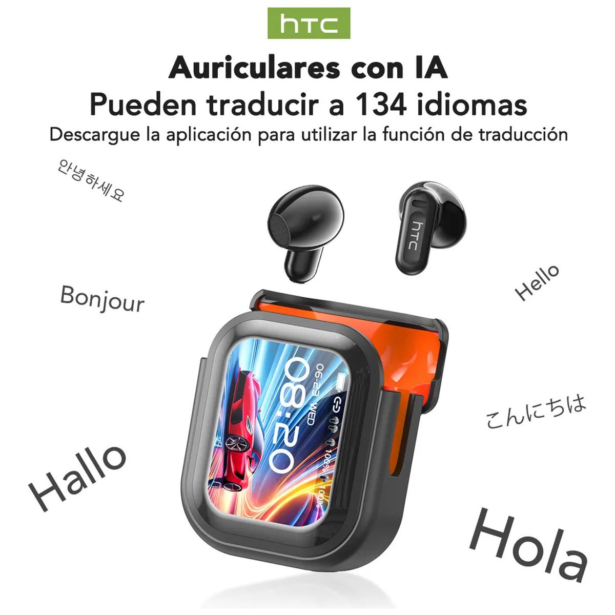 HTC - Audífonos Inalámbricos HTC NE20 Bluetooth 6.0 - Micrófono - Traductor instantáneo +134 Idiomas