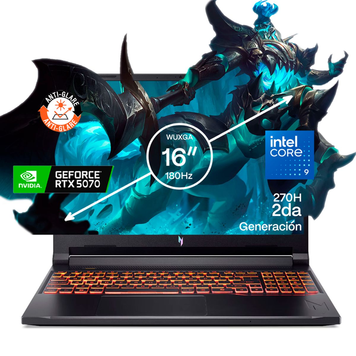 ACER - Portátil Gamer ACER Nitro V16 Intel Core 9 270H  RAM 48GB SSD 4 TB RTX 5070