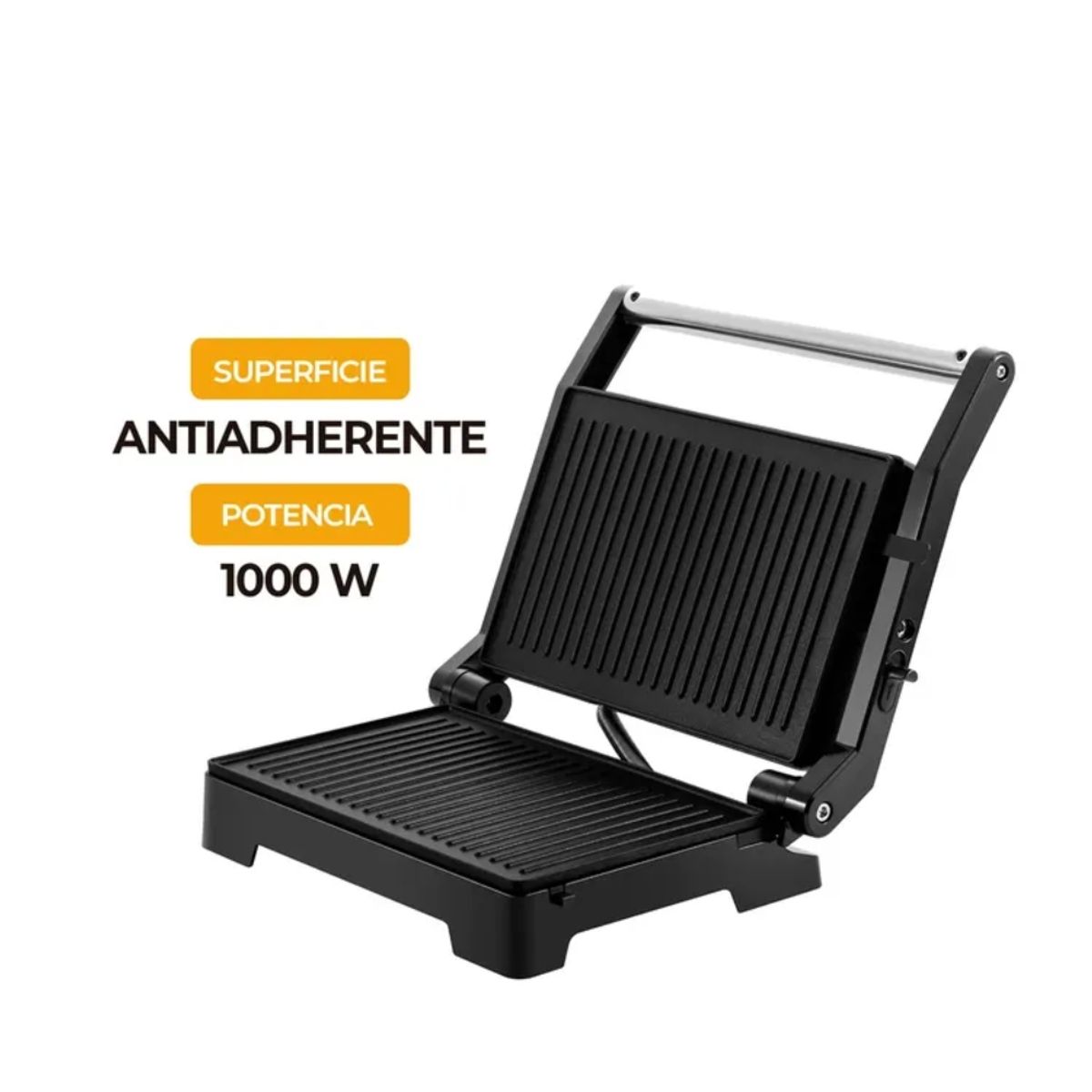 KALLEY - Asador Grill Kalley K-SG180 Superficie Antiadherente Sanduchera Panini 1000W Apertura 180°