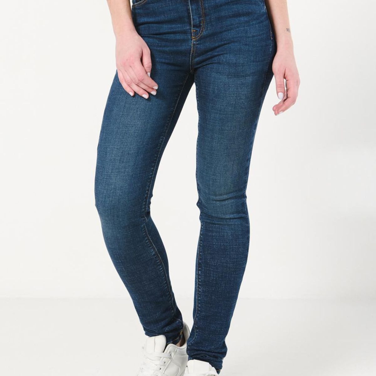 KOAJ - KOAJ Jean jegging azul oscuro tiro súper alto con costuras  Mujer