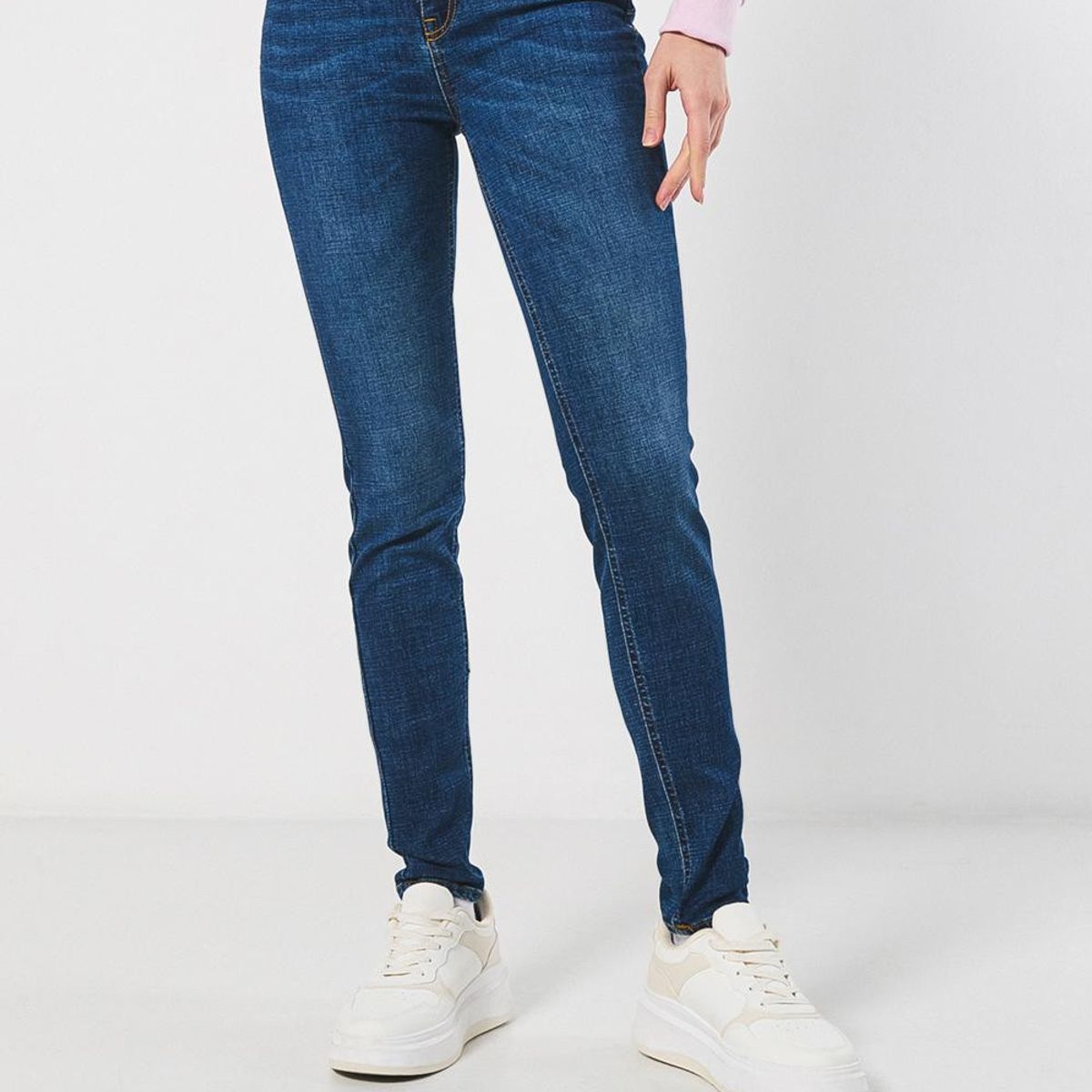KOAJ - KOAJ Jean azul oscuro push up con realce y tiro alto Mujer