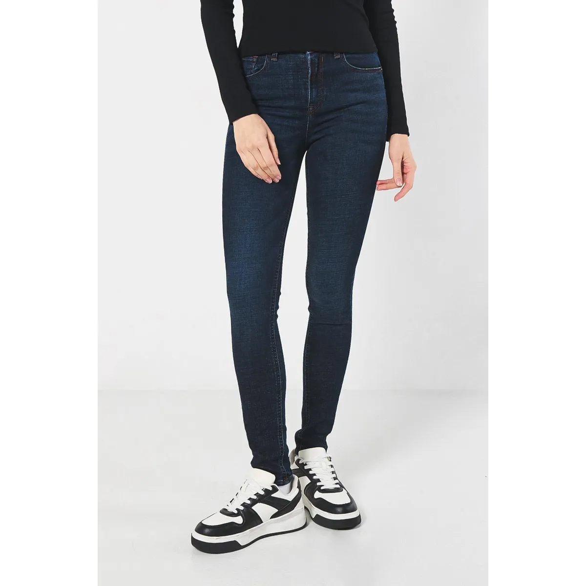KOAJ - KOAJ Jean push up azul intenso tiro alto con realce posteri Mujer